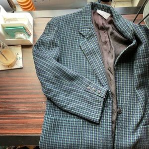 Colorful Houndstooth Detail Blazer
